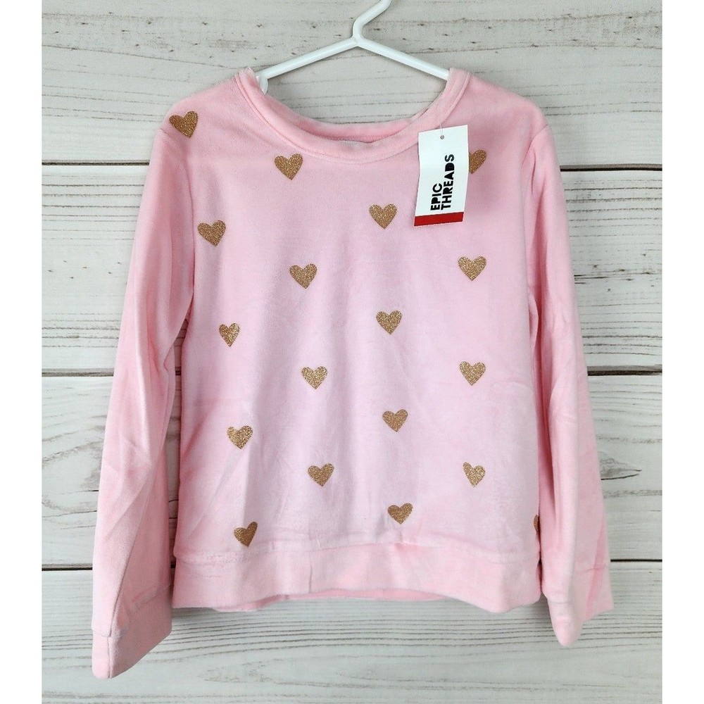 Epic Threads NEW Girls Size 5 Pink Hearts Sweater Winter Top